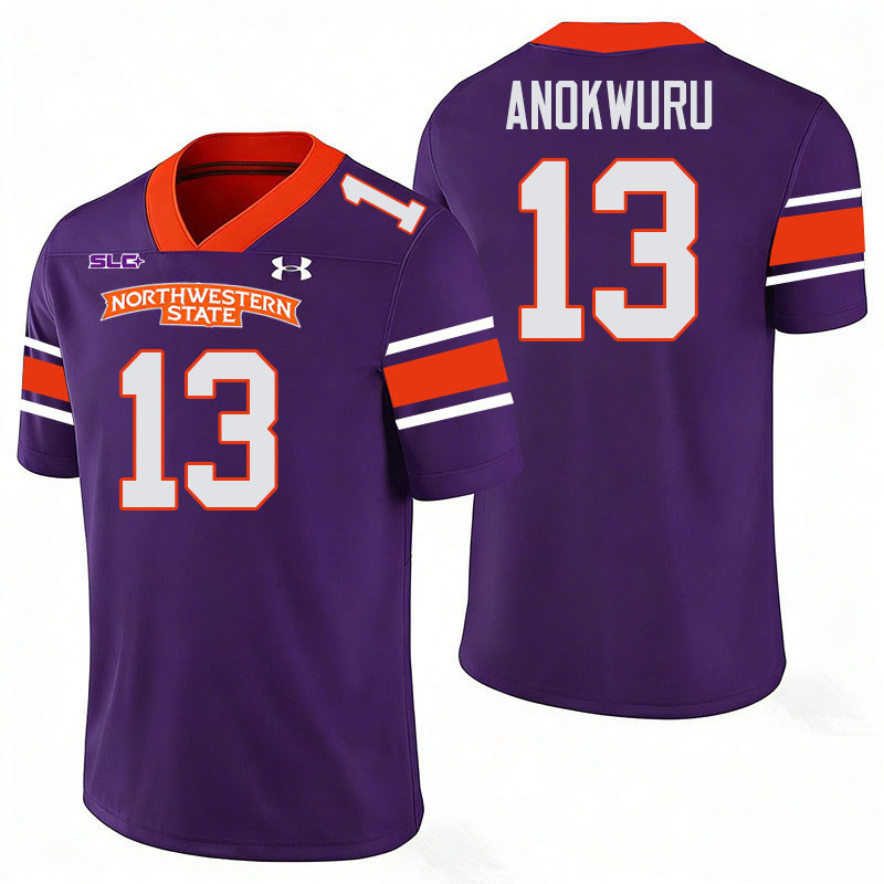 Northwestern State Demons #13 Clinton Anokwuru College Football Jerseys,Uniforms Stitched-Purple
